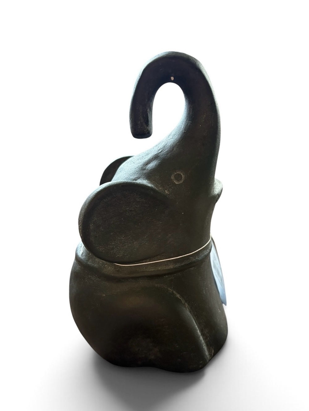 Black Elephant Ceramic Sculpture Decorative Accent